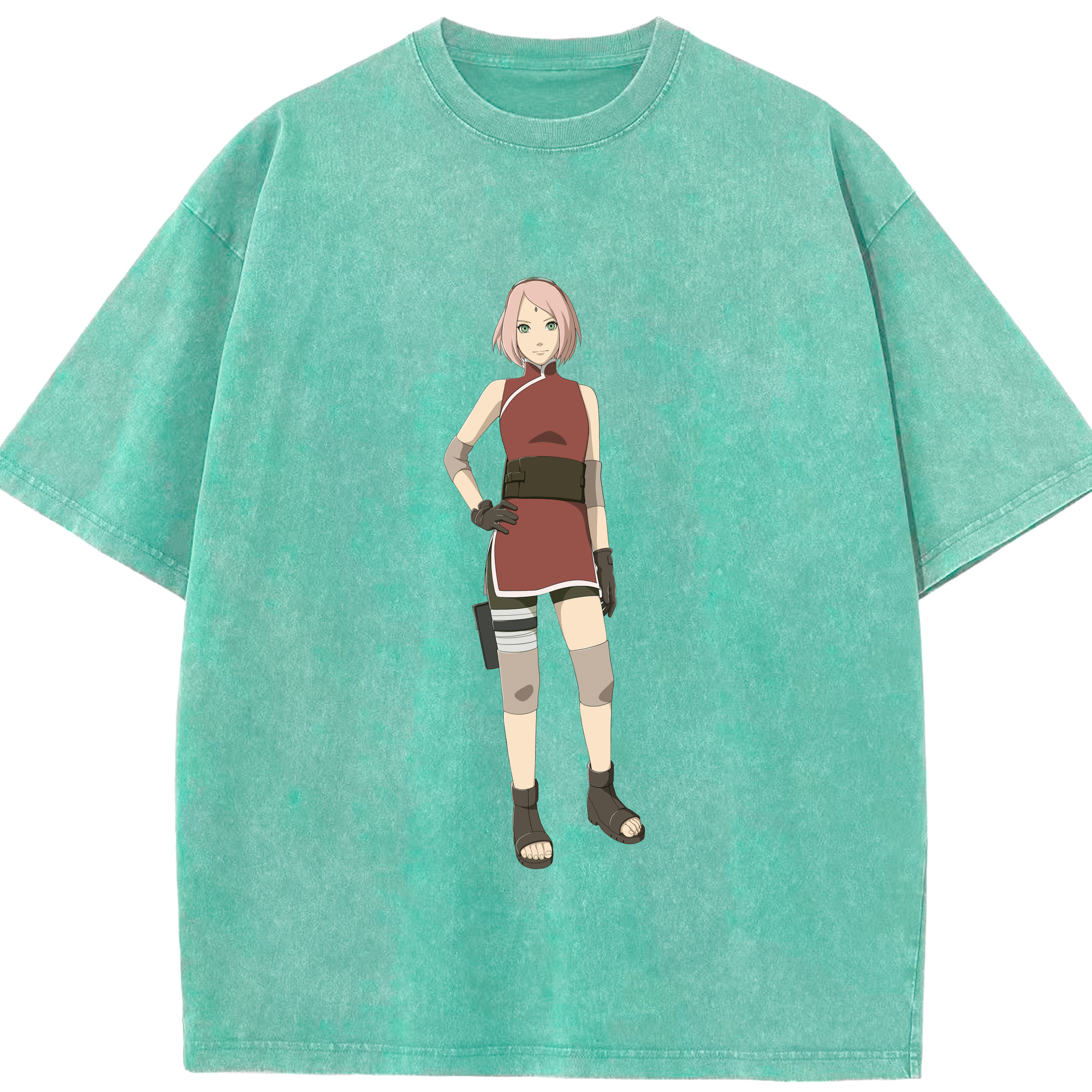 （画像用） NARUTO -ナルト- 春野サクラ Haruno Sakura 綿100% ヴィンテージ風 半袖Tシャツ（フロントプリント）